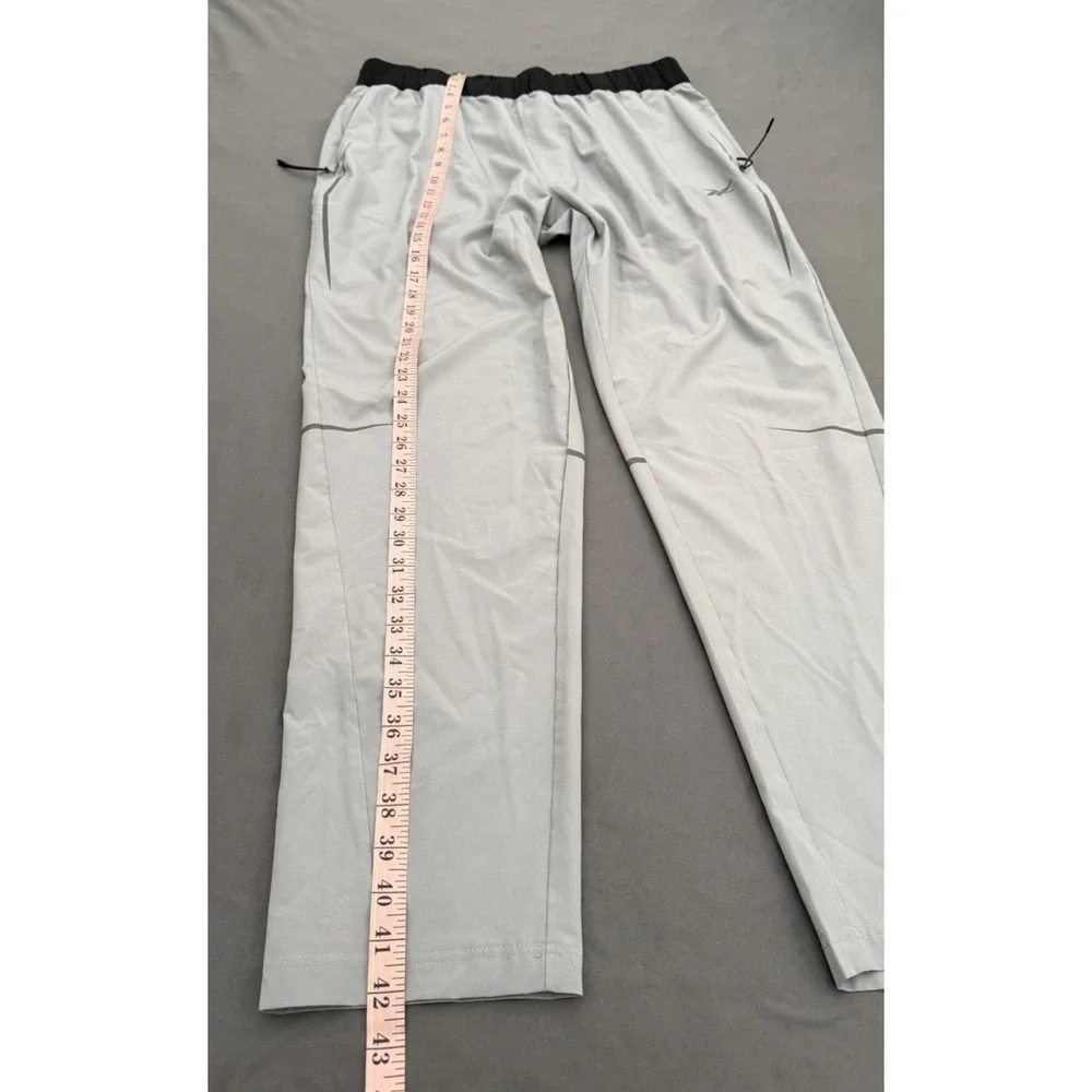 Reebok Track Pants‎ Mens Size Large Gray Running Athletic Woven Lightweight
